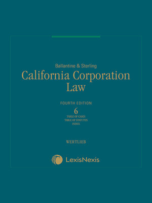 cover image of Ballantine & Sterling, California Corporation Laws